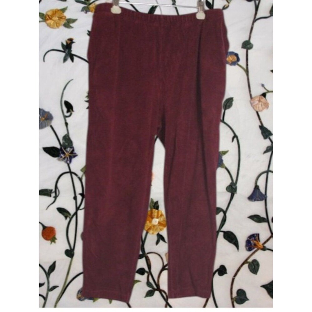 Lands' End Women's Corduroy Pants in Burgundy Red Size 0X